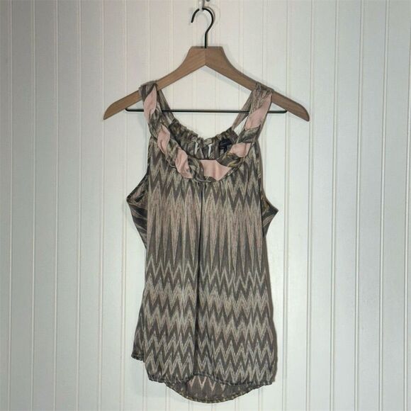 HeartSoul Chevron Braided Neck Tank Top XS Boho Festival Retro Zigzag Sleeveless - Picture 1 of 8